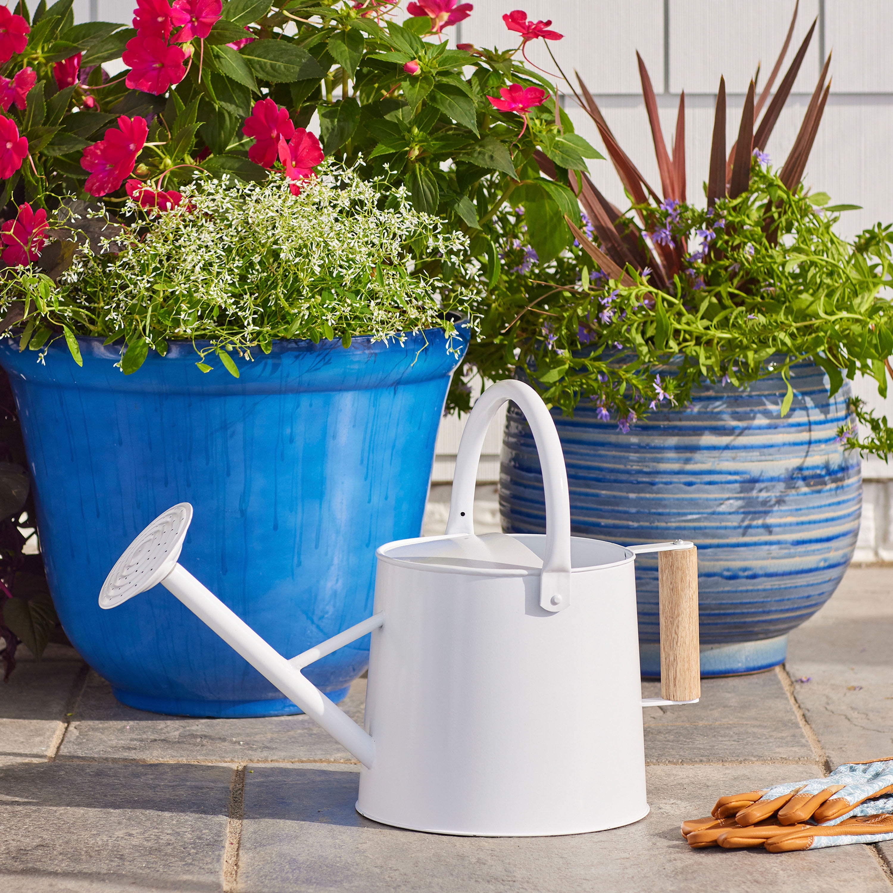 Better Homes & Gardens 1.5 gallon Metal Watering Can, White