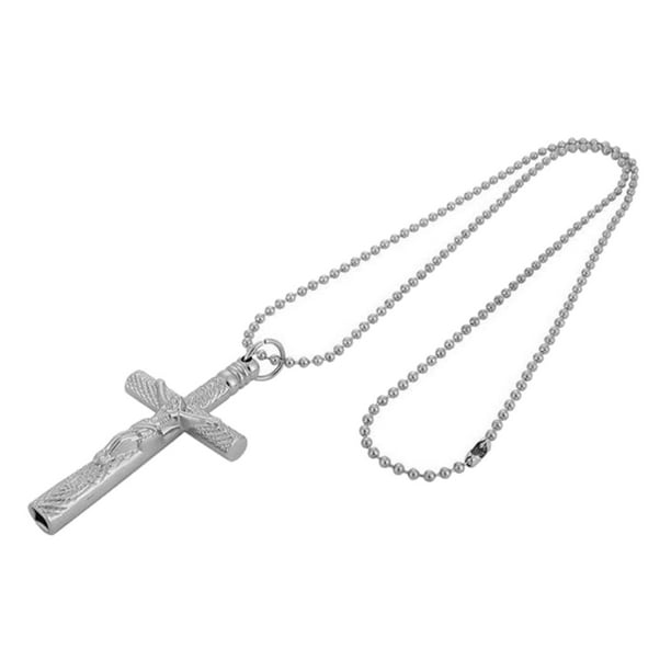 Collar con colgante de llave de tambor y cadena, accesorio para instrumentos de plata