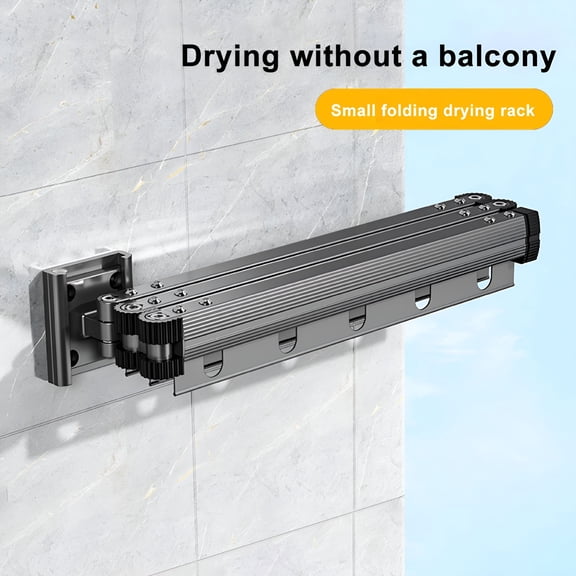 ACDANC Clothes Drying Rack,Laundry Drying Rack Wall Mount,Space Saver Clothes Rack,Retractable,Collapsible (Tri-Fold),for Balcony,Laundry,Bathroom,Dark Grey Color