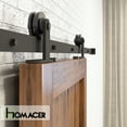thumbnail image 5 of Homacer Black Rustic Sliding Barn Door Hardware Kit, for One/Single Door, 5ft Long Flat Track, T-Shape Design Roller, Heavy Duty, for Interior & Exterior Use, 5 of 7