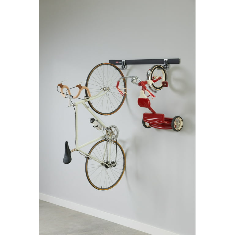Rubbermaid FastTrack Garage Storage All-in-One Rail & Bike Hook Wall Hanging Kit, 3 Piece