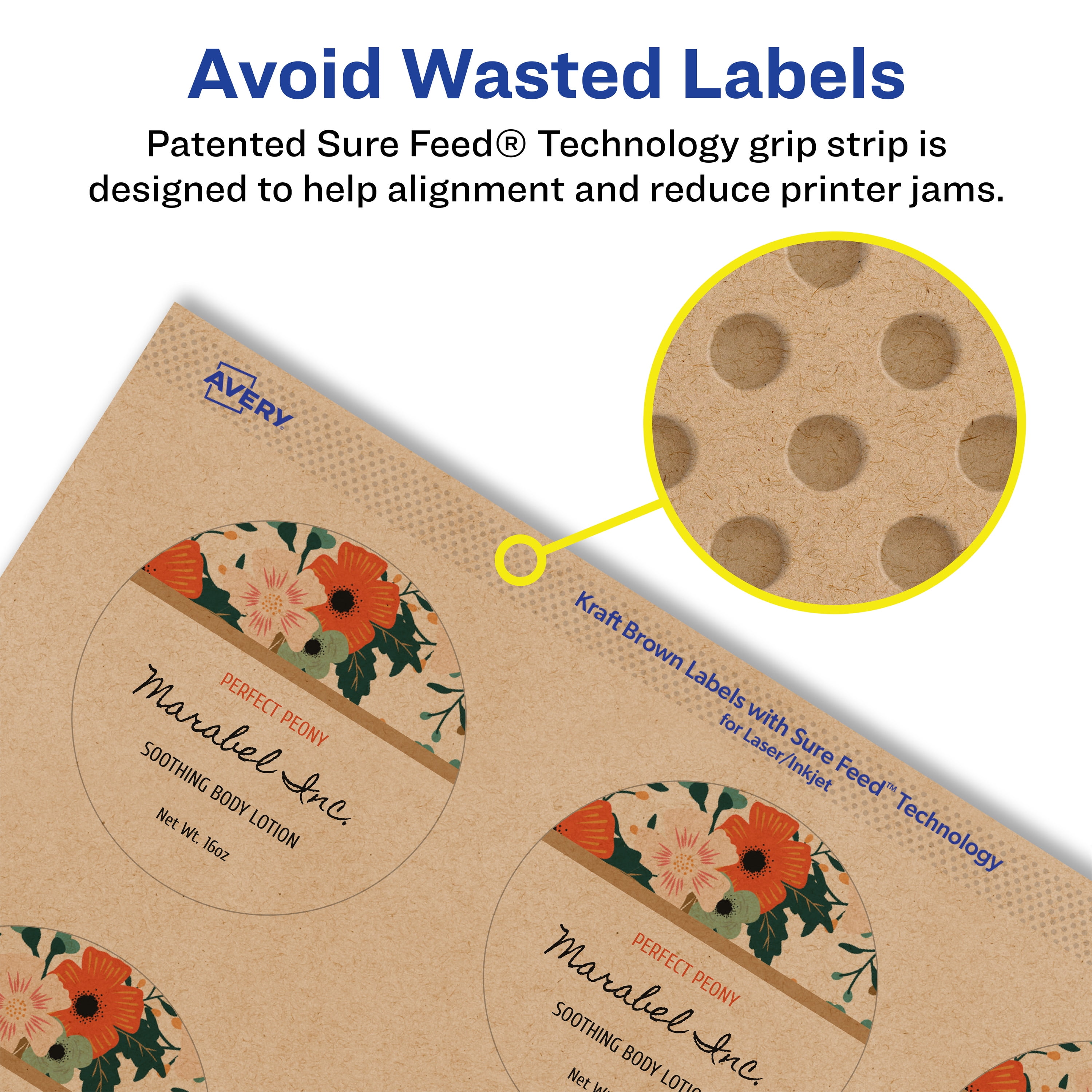 Avery Kraft Brown Round Labels, 2" Diameter, 180 Labels