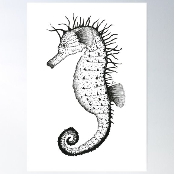 Ocean Seahorse Poster Wall Art, Modern Wall Decor For Living Room Bedroom, 8x12 UNFRAMED