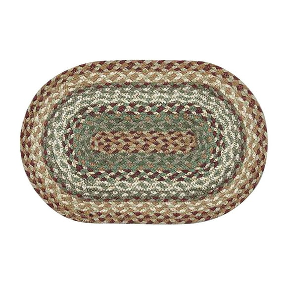 Home Indoor Decorative Jute MS-413 Buttermilk, Cranberry Oval Swatch Rug - 10"x15"