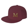 thumbnail image 1 of ZICANCN Alphabet M Pattern Baseball Caps, Trucker Hats for Men And Women, Adjustable Breathable Flat Caps, Dark Red, 1 of 6
