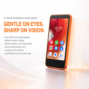 AGM N2 | Small Smartphone | 4.96 Compact Screen | 190g Lightweight | Android 16 Go | Student Friendly 4G Phone | Google Family Link | 3GB+32GB Expandable | Orange | Compatible with T-Mobile Only