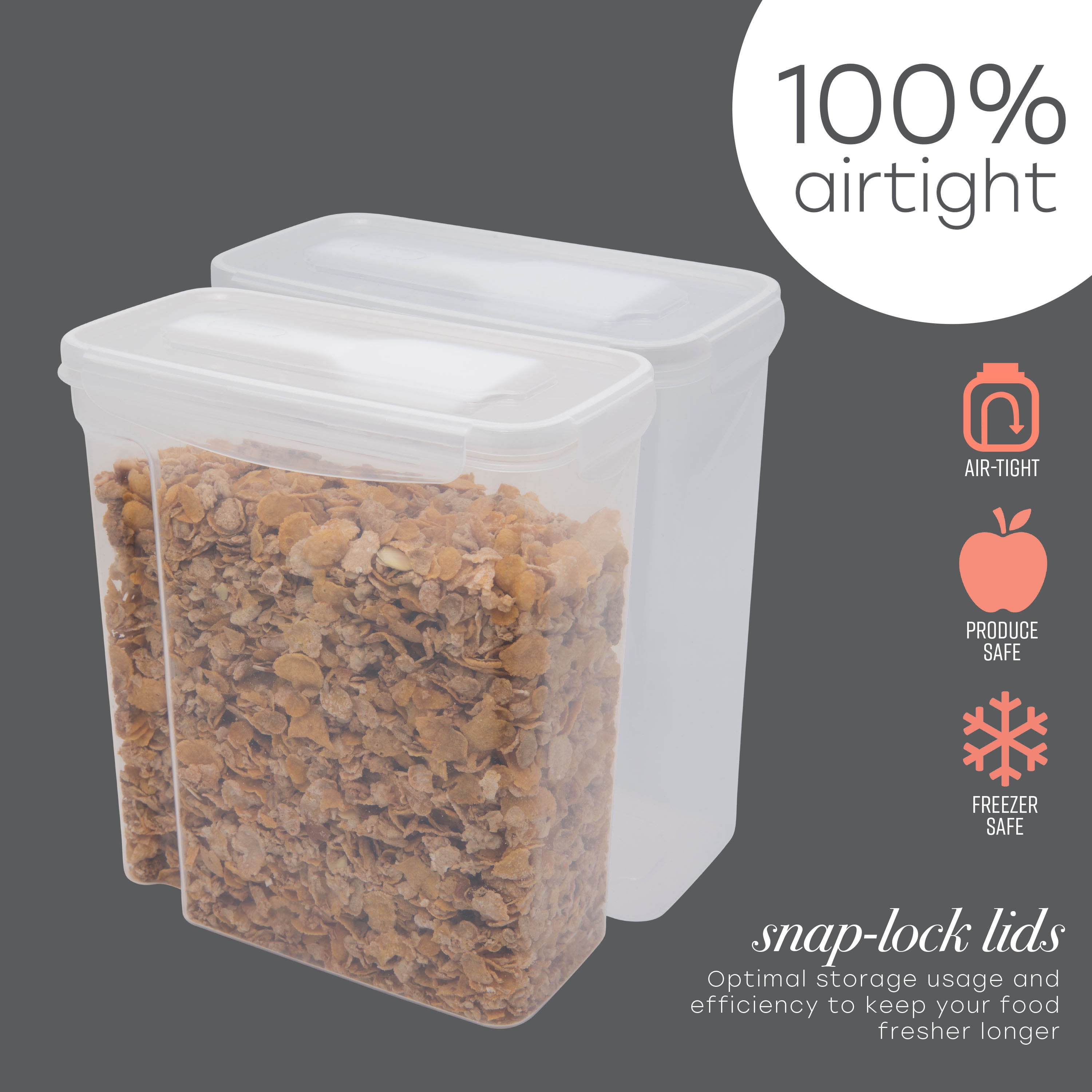 Limei Airtight Food Storage Containers with Lids, Large Pantry Organization  and Storage for Bulk Food Dry Food Cereal, Plastic Food Storage Containers  