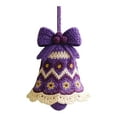 thumbnail image 2 of DIY Crochet Christmas Bell Ornament Kit, Beginner Christmas Crochet Kit, Hand-Knitted Xmas Bell Decoration, for Crafts Lovers Xmas Gift Crochet Kit (Purple), 2 of 3