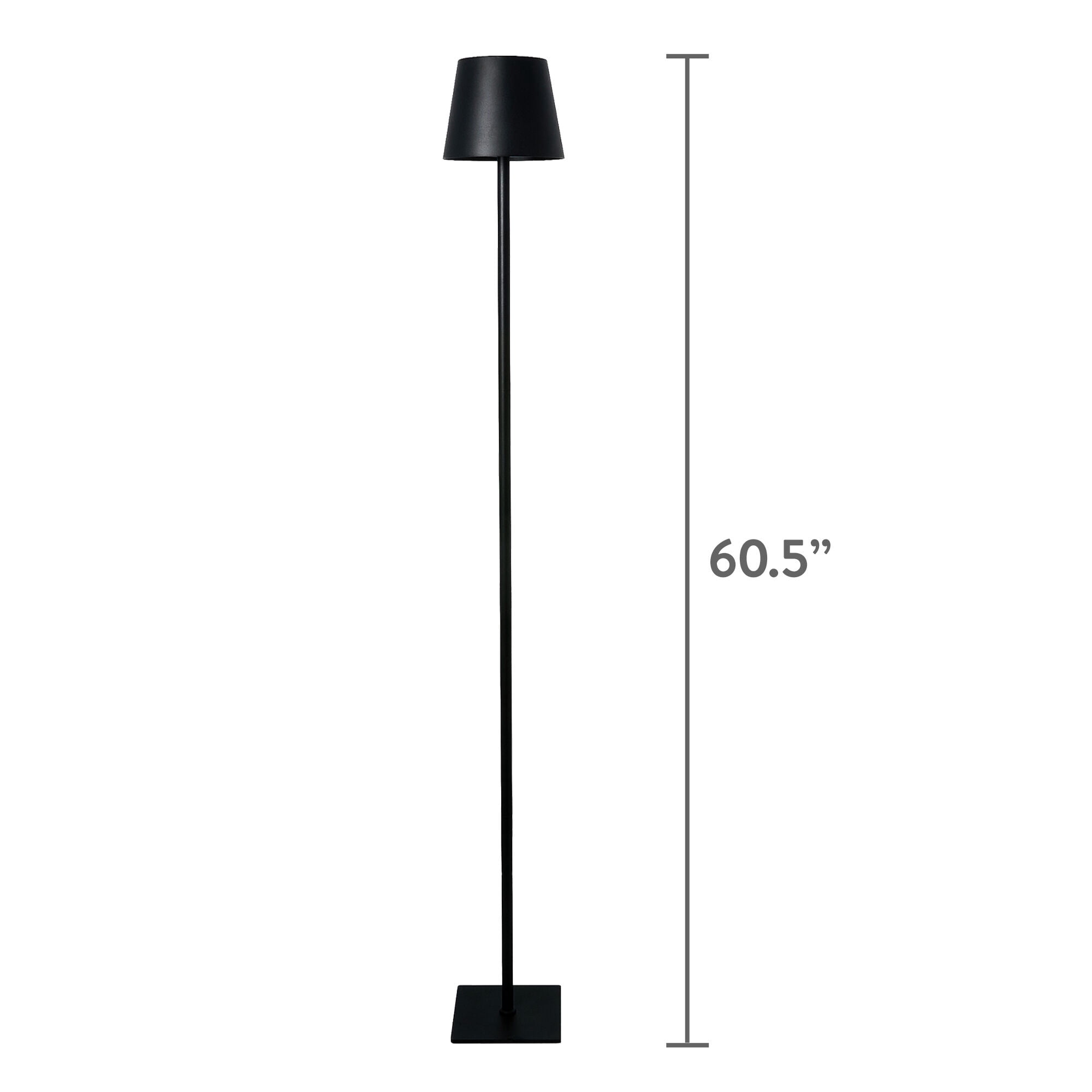 Mainstays 60" LED Rechargeable Metal Floor Lamp, Black