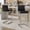 Black+Silver, variant on Lecut 30" Counter Height Bar Stools Set of 2, Modern Upholstered PU Leather Bar Stools with Back and Gold Chrome Plated Metal Frame, Armless Bar Chairs for Kitchen Island (Black+Gold)
