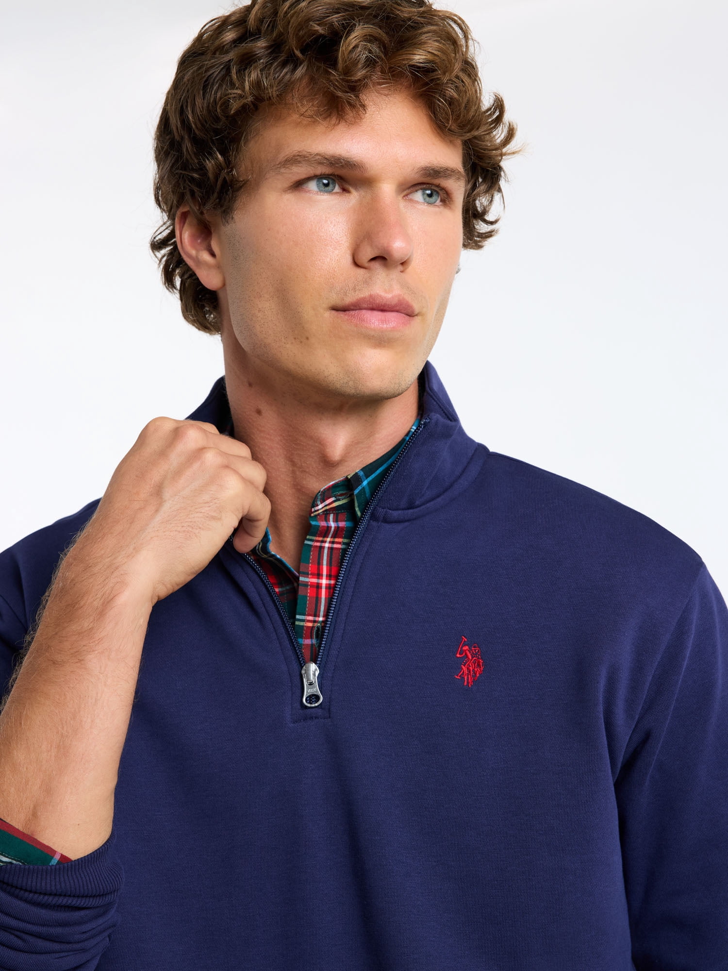 U.S. Polo Assn. Men's Soft French Terry Quarter Zip Pullover