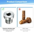 thumbnail image 4 of 1-Pack Tapón de ajuste de tubo con cabeza hexagonal interna, M12x1mm, tapón de socket de acero inoxidable 304 con anillo de sellado de fluorina, 4 of 6