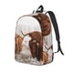 thumbnail image 1 of Disketp Yak print Canvas Backpack Lightweight Travel Daypack Student Rucksack Laptop Backpack-, 1 of 5
