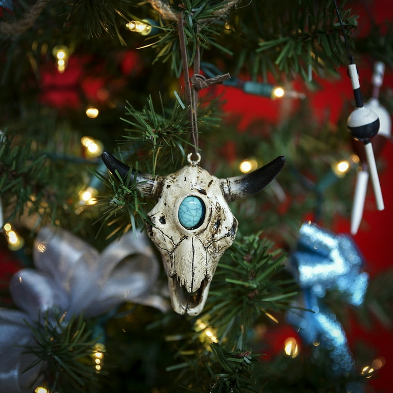 Western Bull Steer Skull Christmas Tree Ornament Southwestern Xmas Holiday Decor Western Bull Steer Skull Christmas Tree Ornament Southwestern Xmas Holiday Decor