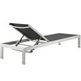 thumbnail image 4 of Shore Set of 2 Outdoor Patio Aluminum Chaise Silver Black, 4 of 5