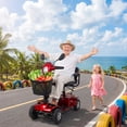 thumbnail image 6 of SACVON 4 Wheel Mobility Scooter for Seniors, 35 Miles Long Range Travel Powered Scooter with 330lbs Capacity, 400W Motor, 9" Anti-Explosion Tires, Extended Comfort Swivel Seat, Red, 6 of 10