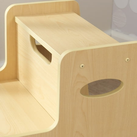 KidKraft Wooden Two-Step Children's Stool with Handles - Natural