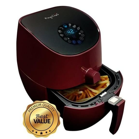 MCAI307 Airfryer And Multi-Cooker With 7 Pre-Programmed Settings, 3.5 quart - Burgundy