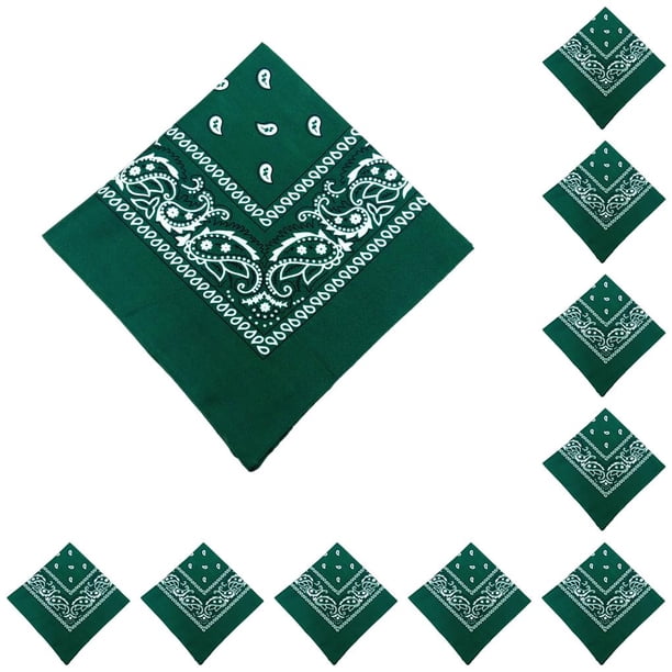 Greeniant Pañuelo de moda Bufanda cuadrada Paisley Diadema Senderismo Pañuelo moderno Accesorios multiusos Regalos Verde oscuro Verde oscuro 10piezas Greeniant CBP265230