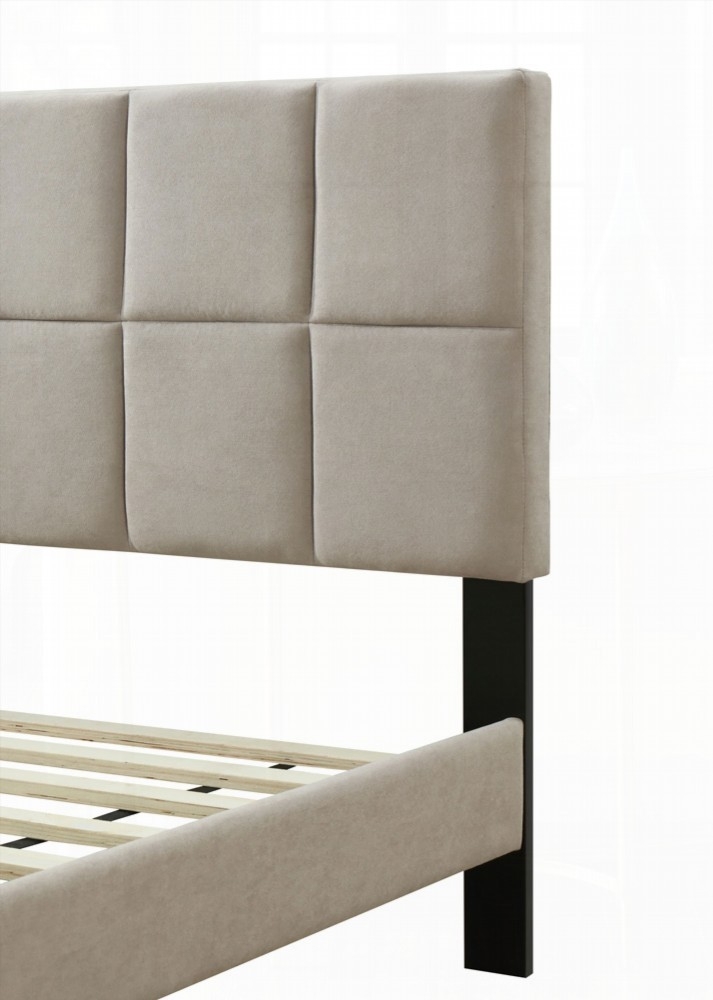King Sized Bed in a Box with USB and Light Gray Polyester Fabric