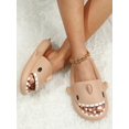 thumbnail image 3 of Shark Design Single Band Slides, Lavender Preppy Style Cartoon Slippers, 3 of 4