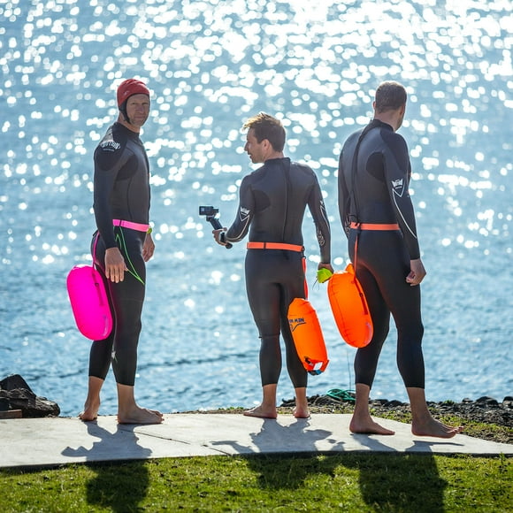 New Wave Swim Buoy for Open Water Swimmers and Triathletes - Light and Visible Float for Safe Training and Racing (15L)