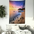 thumbnail image 3 of Scenery House Decor Tapestry, Famous Mediterranean Sun Rise on the Beach with Pebbles Tourism Serene Print, Wall Hanging for Bedroom Living Room Dorm Decor, 40W X 60L Inches, Multi, by Ambesonne, 3 of 5