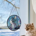 thumbnail image 5 of Tuxedo Cat Stained Glass Window Hanging Window Suncatcher Glass Panel with Metal Chain and Hooks Sun Catchers Indoor Wall Art Home Decor Gift for Women Mother's Day, Stained Glass, 5 of 6