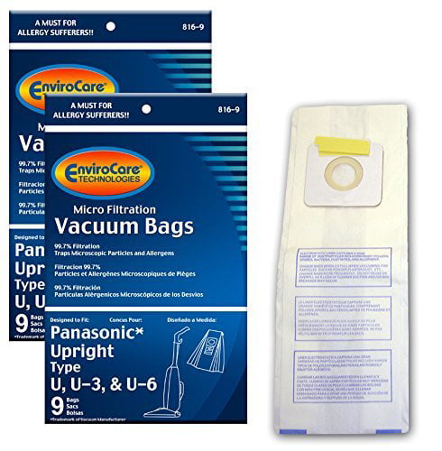 TVP U-3 U-6 Envirocare Upright Vacuum 9 Paper Bags # 816-9 