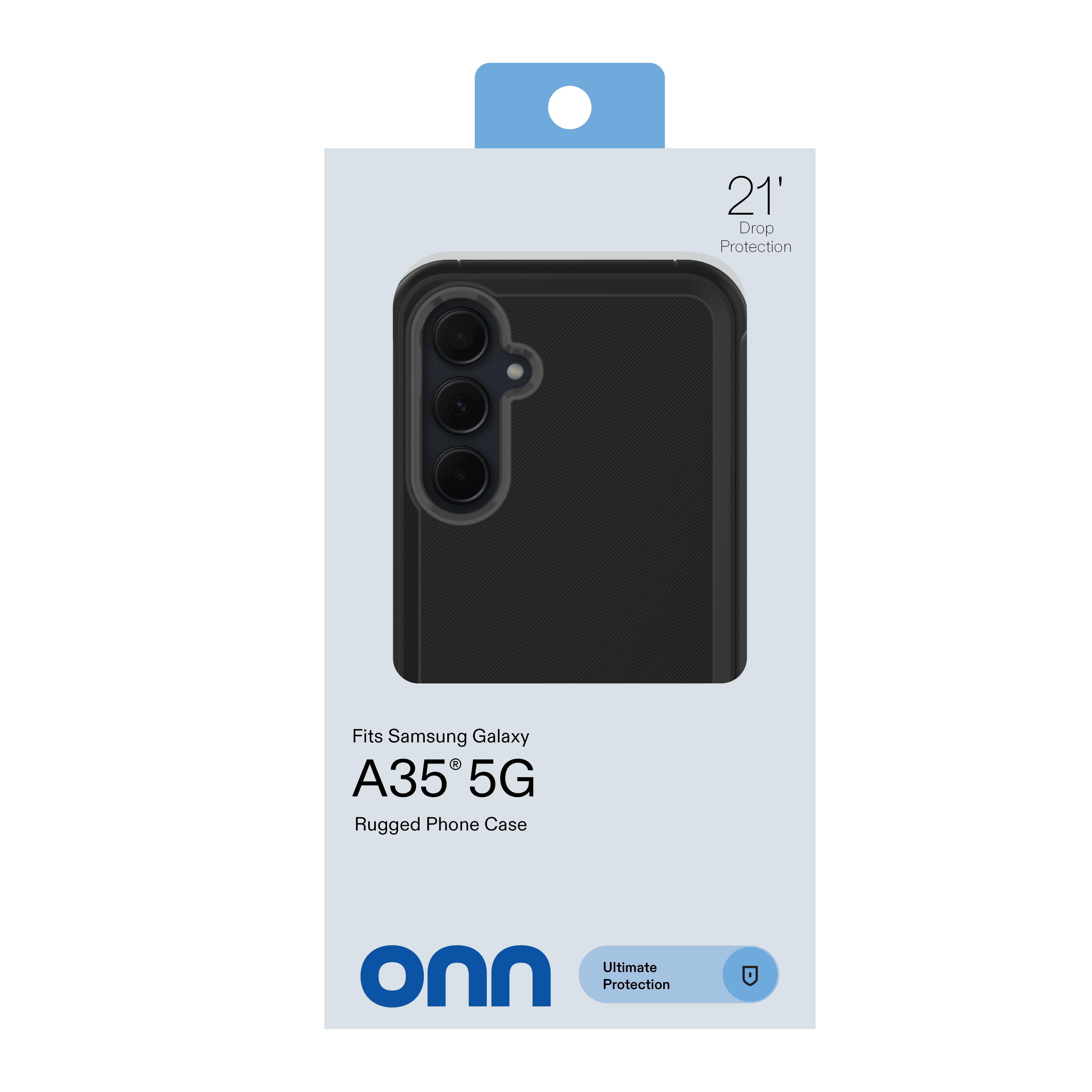 onn Rugged Phone Case for Samsung Galaxy A35 5G – Black/Gray