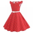 thumbnail image 5 of XXWXYD Kids 1950s Dresses Girls Vintag𝖾 50s Style PolkaDot Retro Rockabilly Par𝗍y Swing Dress Belt Included Costum𝖾 Themed Dance Flared Skirt Outfit Occasion, 5 of 9
