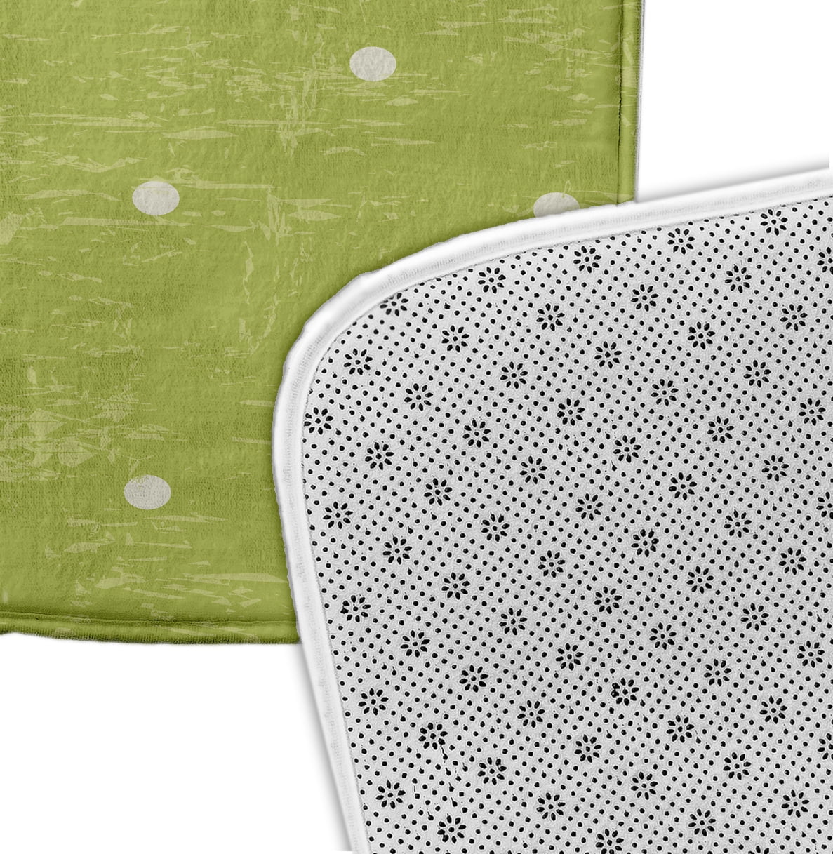 Simply Daisy 24" x 17" Plush Microfiber Green Dorothy Dot Bath Mat