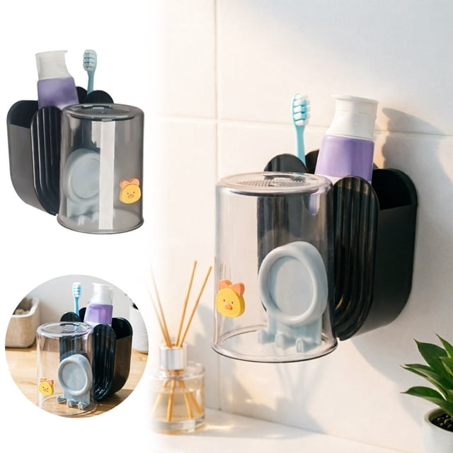 Outdor Practical Bathroom Sump Organizer For Toothbrushes And Mouthwash Cups Wall M Mounted Storage Rack For Countertop Tidy Space Hassle Cleaning