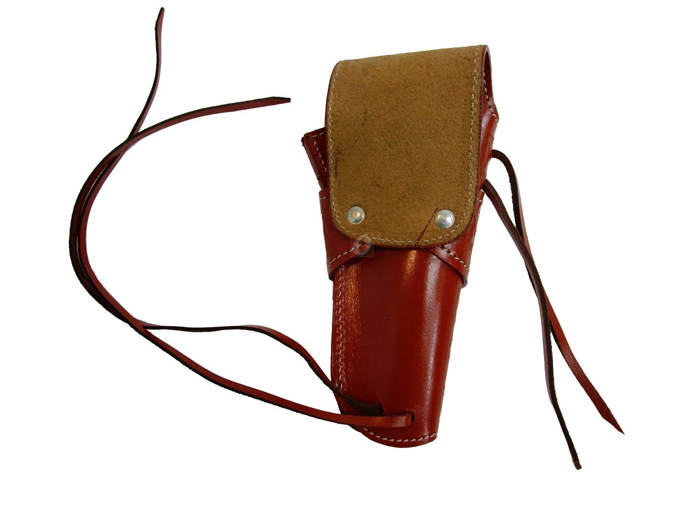 Leather Holster Long Barrel OWB Revolver Pistol Fit Waffle Tooled Red - Left Hand
