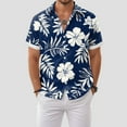thumbnail image 2 of Mens Hawaiian Shirt Short Sleeve Button Down Shirts Tropical Floral Summer Beach Shirts,S-3XL, 2 of 7