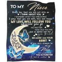 Niece Gifts from Auntie Niece Blanket from Aunt I Love You to The Moon and Back Birthday Gifts Butterfly Moon Throw Blankets 50"x60"
