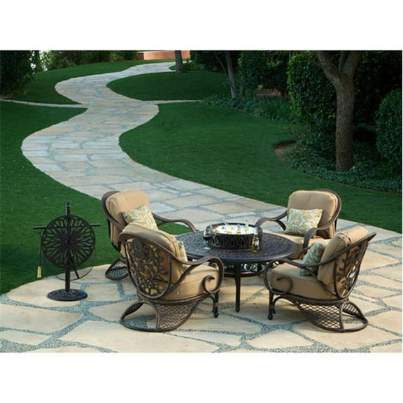 52 in. Aluminum KC Grand Bonaire Weave Table, Brown