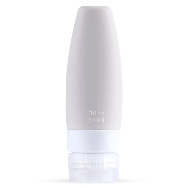 Dispensador de viajes Botella de lavado de cara Pasta de dientes Maquillaje vacío Squereez Tube Fugas a prueba de fugas Mini contenedor Cuidado personal Suministros Gris 90ml Inevent HA059159-09