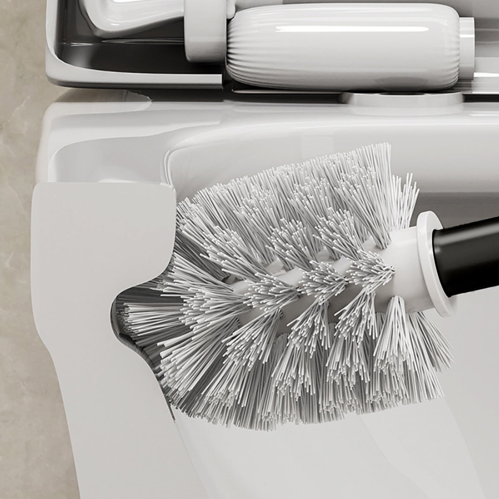 TaTaai 4Pcs Toilet Brush and Holder, Toilet Bowl Brushes Holder and Long Handle Ventilated Toilet Brush Set for Bathroom Cleaning