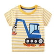 thumbnail image 1 of Hiiyo T-Shirt Graphique d'Excavatrice pour Bébé Garçon à Manches Courtes, Jaune, 1 of 4
