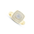 thumbnail image 2 of AFFY 14K Yellow Gold Over Sterling Silver Round Cut Natural Diamond Accent Bead Cushion Frame Engagement Ring (0.05 Cttw, J-K Color, I2-I3 Clarity), Ring Size -6.5, 2 of 5