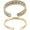 Brinley Co. Sterling Silver Handcrafted Gold-Fill Toe Ring Set