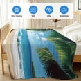 thumbnail image 4 of Coastal Ocean Cooling Blanket,Lightweight Breathable Summer Throw Blanket with Double Sided Cold Effect,Sandy Beach Coconut Tree Blue Sky Scenery Picnic Blankets Bed Sheet for Hot Sleepers 30"x40", 4 of 8