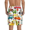 thumbnail image 2 of Balery Transports with Animals Men's Cotton Knit Pajama Shorts Waistband & Pockets,Short Pajama Pants-X-Large, 2 of 8