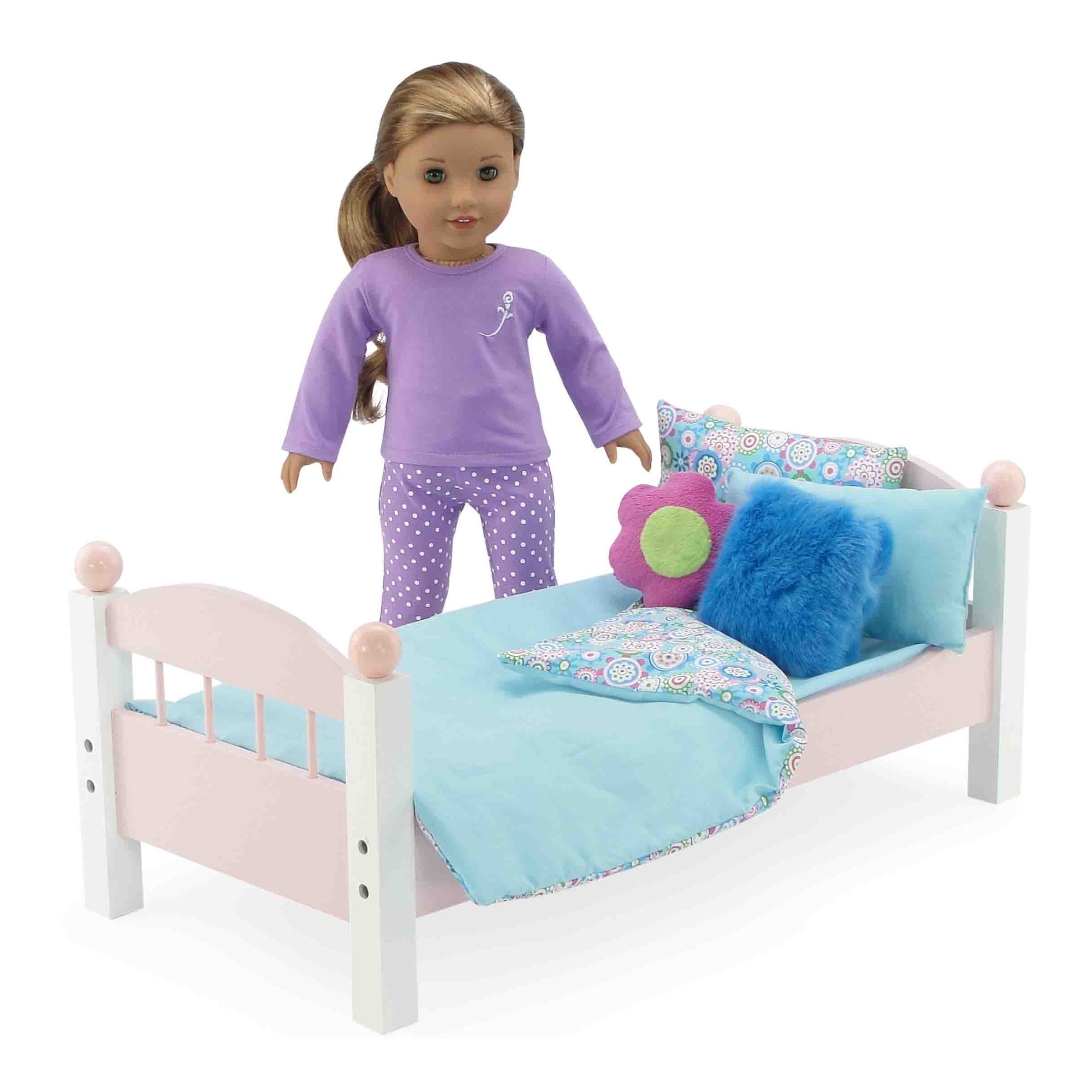 Emily Rose Groovy 18 Inch Doll Bedding Set - 6pc Playset, Fits 15-18 ...