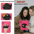thumbnail image 6 of kids Case for iPad (A16) 11th Generation 11 Inch (2025), iPad 10th Generation 10.9 Inch (2022) Case, Military Grade Drop Protection with Hand/Shoulder Strap Rotating Stand Pencil Holder, Rose, 6 of 6