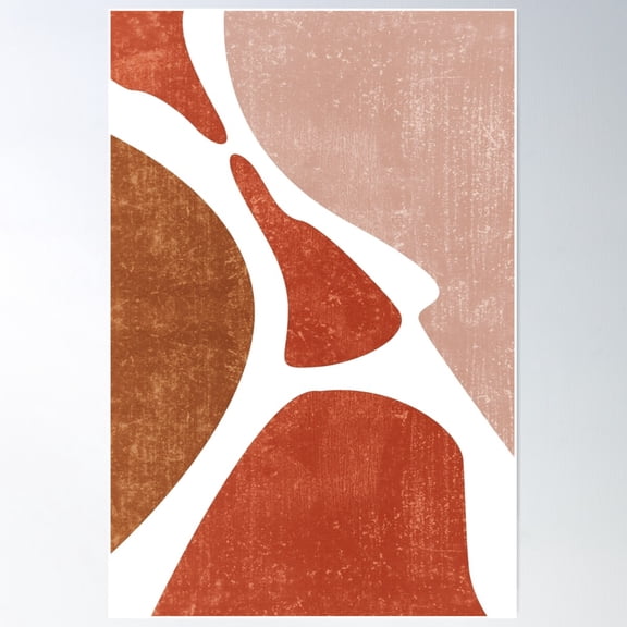 Terracotta Art Print 3 - Terracotta Abstract - Modern, Minimal, Contemporary Abstract - Brown, Beige Poster Wall Art, Modern Wall Decor For Living Room Bedroom, 8x12 UNFRAMED