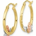 thumbnail image 2 of 10K Tri Color Tri-Color Guadalupe Hoop Earrings (21.58 X 19.65) Made In Indonesia 10er299, 2 of 5