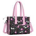 thumbnail image 2 of Teacher Tote Bag,Pioneer Flower Floral Print Pattern Teacher Utility Tote Bag,Large Work Tote Bags for Women with Multiple Pockets,Top Zipper Closure,13.8x10.6x6.7 Inch, 2 of 5