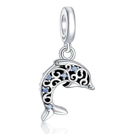 925 Sterling Silver Charm Women Bracelets Necklace Ocean Dolphin Charm Pendant Charm Women Bracelet Charm